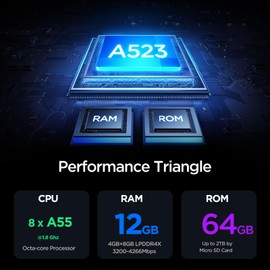 Android Tablet, 10.1 inch Android 15 Tablet with Octa-core Processor RAM 12GB ROM 64GB(Up to 2 TB), 800x1280 Resolution, WiFi 6 & Bluetooth, Dual Speakers, 5MP+8MP, 6000mAh, ABCmouse for 30-Days Trial