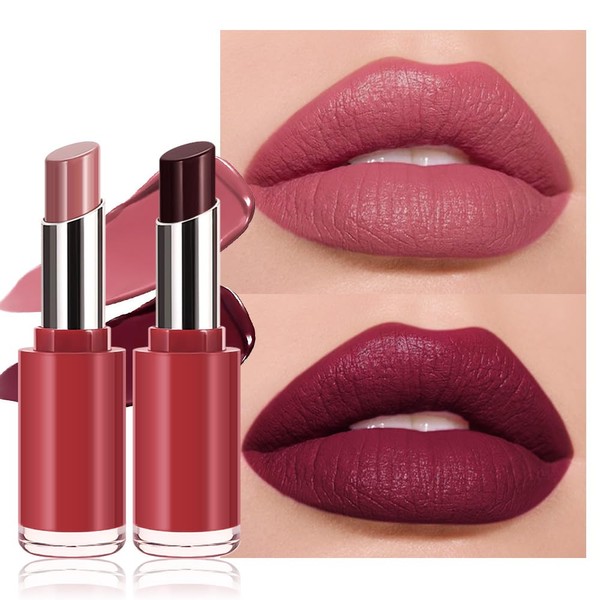 HHLTOH 2Pcs Honey Lipstick Tinted Lip Balm Set - Matte