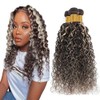 QEUOPE Ombre Honey Blonde Kinkycurly Bundles Human Hair P4613 Highlight