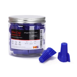 HKS 120 PCS Yellow Wire Nuts - AWG 18-10 Winged Electrical Wire End Connectors - Twist-On Screw Caps Insulated Insertion with Spring Portable & Quick to Connect