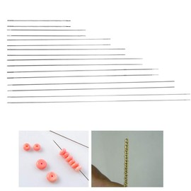 Aguja para cuentas, 16 piezas, largas y rectas, agujas de hilo para abalorios, enhebradoras de agujas, agujas finas para bordar, con tubo de almacenamiento de agujas para pulseras, fabricación de joya