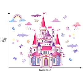 BEBOAN Wall Sticker for Children's Room, Girls - Castle Wall Sticker for Children's Room, Wall Sticker for Baby Room, Toddler Room, Bedroom, Living Room - Easy to Stick