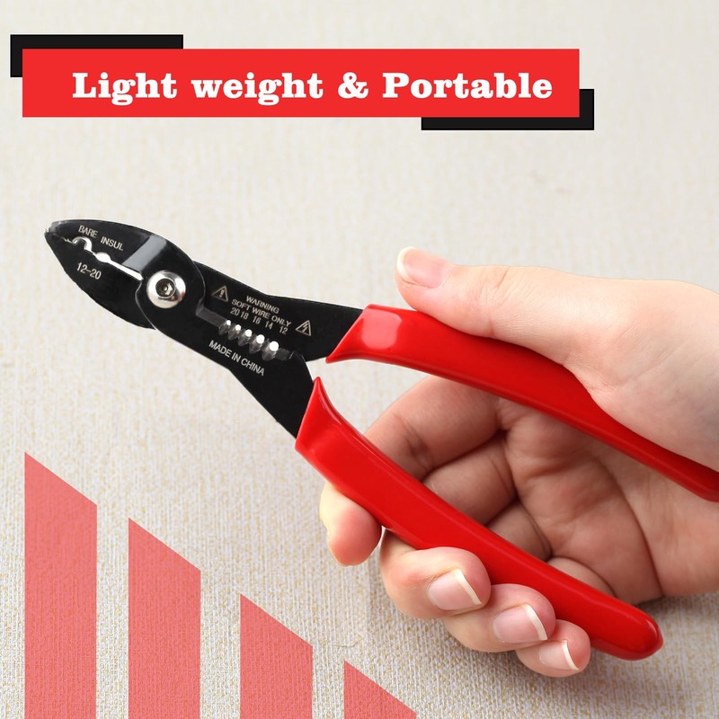 LEONTOOL 4-in-1 Multi Purpose Electricians Pliers with Wire Cutter, Crimper,
