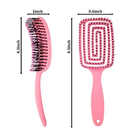 Detangler Hair Brush -Anti-Static Massage Hair Brush, Vented Detangler Brush,100% Bio-Friendly Detangler hair brush Ultra-soft Bristles- Glide Through Tangles with Ease - For Curly, Stright, Women, Men, Kids, Toddlers, Wet and Dry Hair(Pink)
