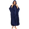 Alexander Del Rossa Long Hooded Fleece Blanket Robe, Poncho with