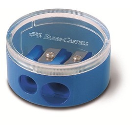 Faber-Castell 185418 – Pencil Sharpener Manual Pencil Sharpener, Black, Blue, Red)