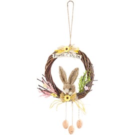 PEARL Easter wreath: Willow wreath for hanging, with German lettering "Frohe Oster" and Easter decoration (Easter decoration wreath)