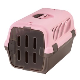 Richell: Pet Travel Carrier II - Medium Pink - Dog & Cat Transporter, Collapsible Design for Storage, Small Pets Up to 17.6 lbs, Latches to Seat Belts