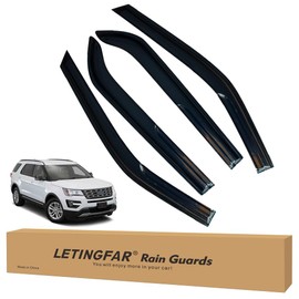 LETINGFAR Window Visors Rain Guards for Ford Explorer 2011 2012 2013 2014 2015 2016 2017 2018 2019 Accessories, Wind Deflectors Vent Shades for Ford Explorer