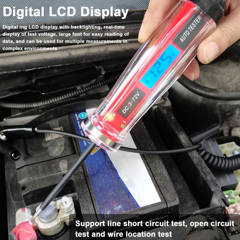 Electrical Test Pen Bipolar Automotive Wiring Tester Digital LCD Automobile