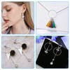 Ximalun 100Pcs Silver Earring Hoops for Jewelry Making, 35mm Round