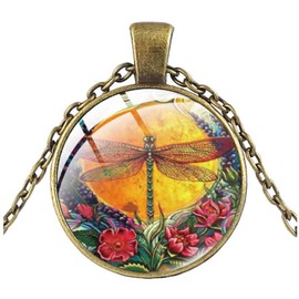 KUSPOAL Dragonfly’s necklace for women Girls men boys, Vintage Times Dragonfly’s Pendant Necklace, Zinc, dragonfly