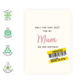 Central 23 Mum Birthday Card - Funny Mummy Birthday Card For Women - 'Only The Best For My Mum' - Rude Gifts For Women - Humorous Birthday Cards - Comes With Fun Stickers - Made in UK