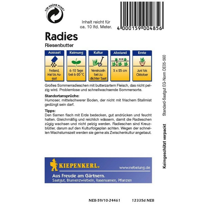 Kiepenkerl Kiepenkerl, Radies Giant Butter