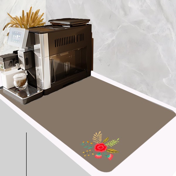 Ruhuayoupin Coffee Bar Mat For Countertop Hide Stain Absorbent Rubber