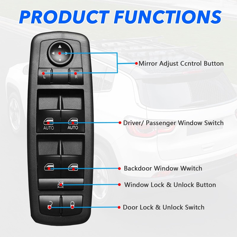 ROSY PIXEL Driver Side Master Power Window Switch for 2011-2019