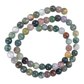 sourcing map Colorful Agate Beads 6mm Natural Gemstone Beads, Smooth Round Loose Beads for Bracelet Jewelry Making DIY (1 Strand - 60pcs)