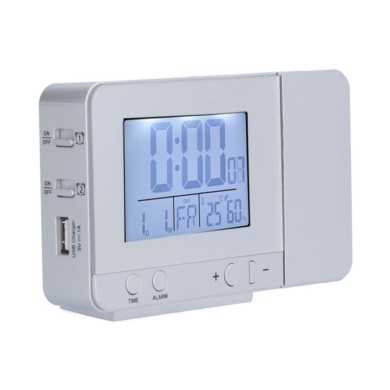 180° Rotation Projection Alarm Clock USB Powered LED Digital Clock