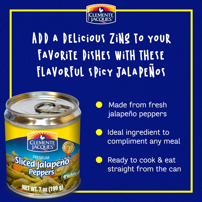 Clemente Jacques Sliced Jalapeño Peppers, 7 oz (Pack of 24)
