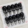 Metal Dual Line Handmade Nail Tips - Oval / 메탈