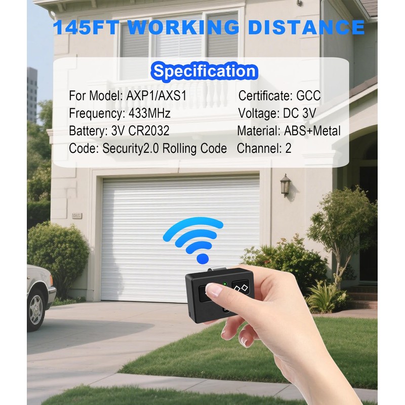 for Ghost AXS1 AXP1 Remote Transmitter, 3-Button Ghost Gate Remote