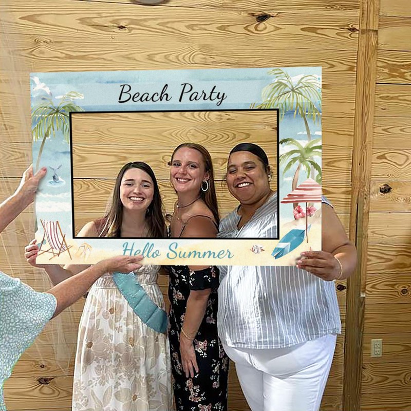 JeVenis Surf Party Photo Booth Props Frame Summer Pool Beach