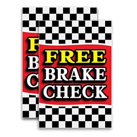 Free Brake Check (24" x 36") Vinyl Decal Only (Pack of 2) |Sign|Sticker|Poster | Automotive, Car, Vehicle