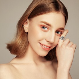 BEILIN Dragonfly Spoon Rings for Women - Sterling Silver Vintage Victorian Style Antique Sunflower Thumb Rings Jewelry Gifts for Mom Daughter Sister, Metal, Cubic Zirconia