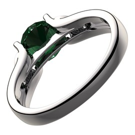 GWG Jewellery 925 Sterling Silver Celtic Ring Emerald Green Stone and Trinity Knots Adorned with Crystals – 7 in Gift Box for Women