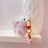 Faneiy for AirPods 2nd/1st Gen Case with Keychain,Cute Clear Pink