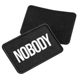 Huuraa Beanie-Patch Nobody Schriftzug Geschenk Black für Mütze Nobody Präsent