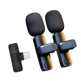 Wireless Lavalier Microphone for Android Phone，Plug and Play Lapel Clip-on Mini Mic with Auto Sync and Noise Reduction for Video Recording, TikTok Live Steam, YouTube, Vlog, Interview