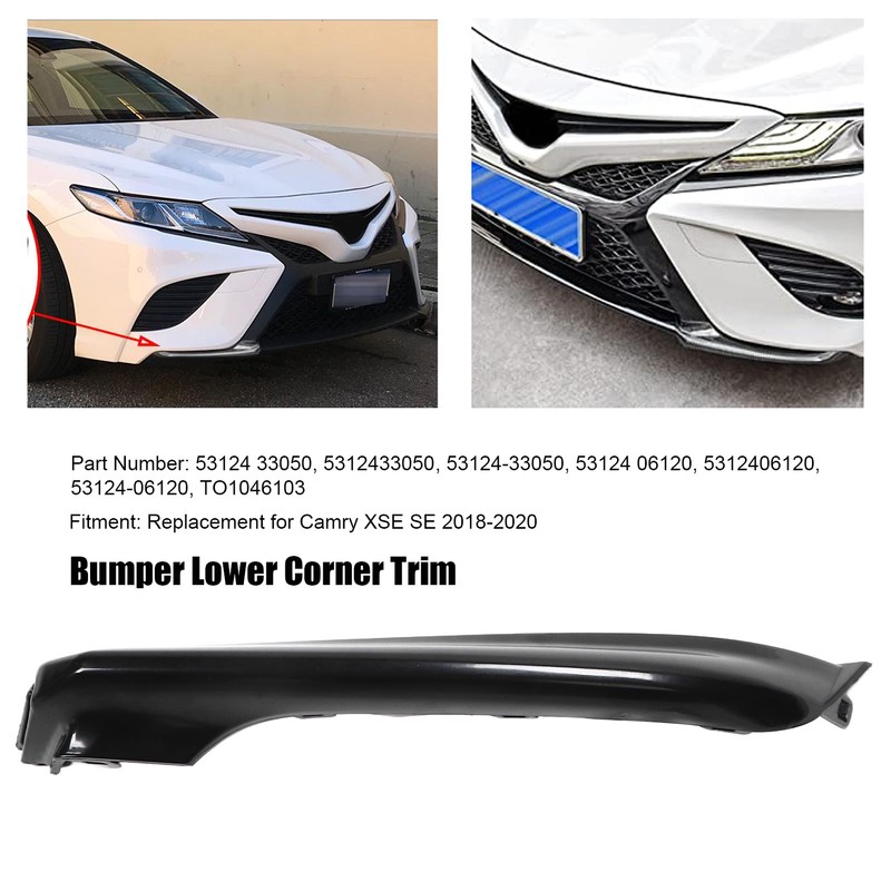 Bumper Lower Side Trim 5312433050 Right Passenger Replacement for Camry