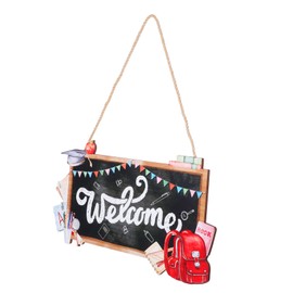 Mikinona Wooden Back to School Welcome Sign Classroom Door Hanger with Preattached Rope Inspiring School Decorations for Celebrations for Classroom Home Use