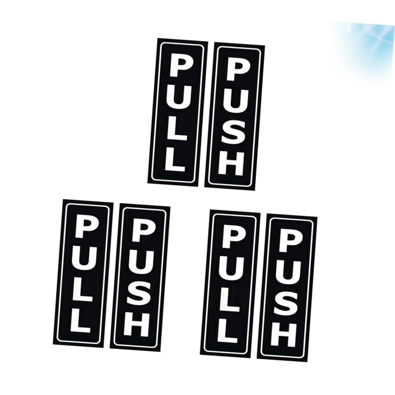 Operitacx Push Pull Door Sign Stickers 6 Tile Glass Metal