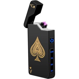 N/A Dual Arc Electric USB Rechargeable Plasma Windproof Flameless Lighter Black  Ace