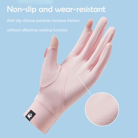 Moonlove Women Girls Sun Protection Gloves UPF 50+, Flip Top Fingertip Touchscreen UV Gloves Summer Thin Breathable Cycling Gloves Non Slip Elastic Sunblock Driving Gloves Mittens
