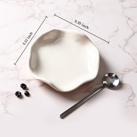 Koythin Ceramic Spoon Rest for Stove Top, Kitchen Counter, Heat-Resistant Utensil Holder, Cute Decorative Spoon Rest Dish for Cooking, Coffee Bar, and Countertop Decor (White)