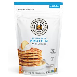 King Arthur Flour Gluten Free Protein Pancake Mix, Non-GMO Project Verified, No Sugar Added, Non-Dairy, 12 Oz (Pack of 6)