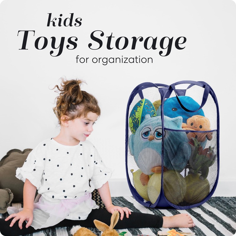 Handy Laundry Collapsible Mesh Foldable Hamper 14" x 14' x