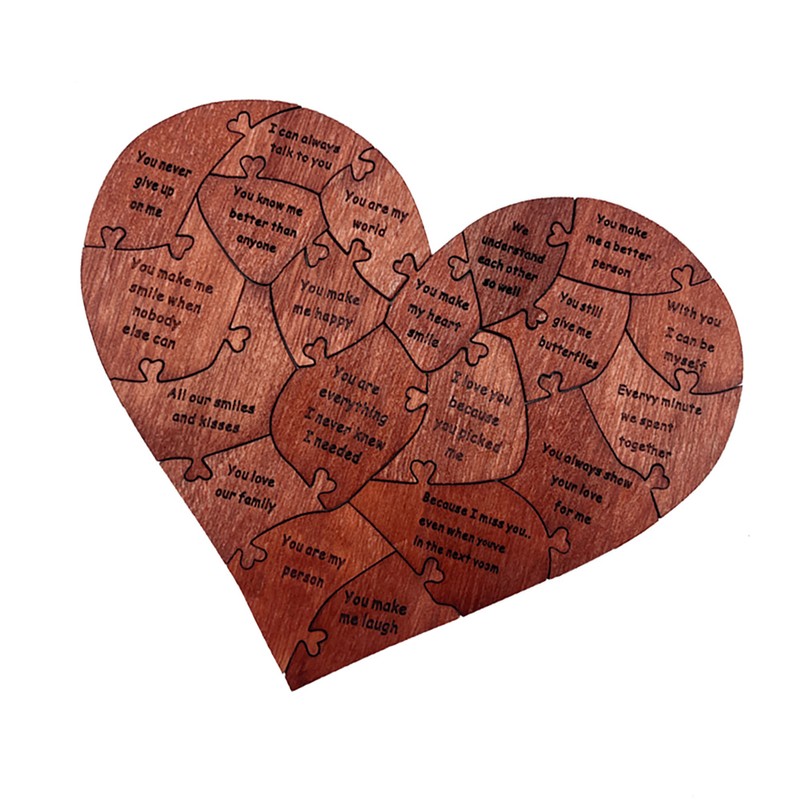 Wooden Heart Puzzle Valentines Day Heart Shape Puzzles Romantic Love