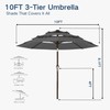 Patio Kingdom 10FT Patio Umbrella 3 Tiers Outdoor Market Umbrella
