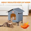 Insulated Cat Shelter Weatherproof Outdoor Cat House with Self-Warming Insulation