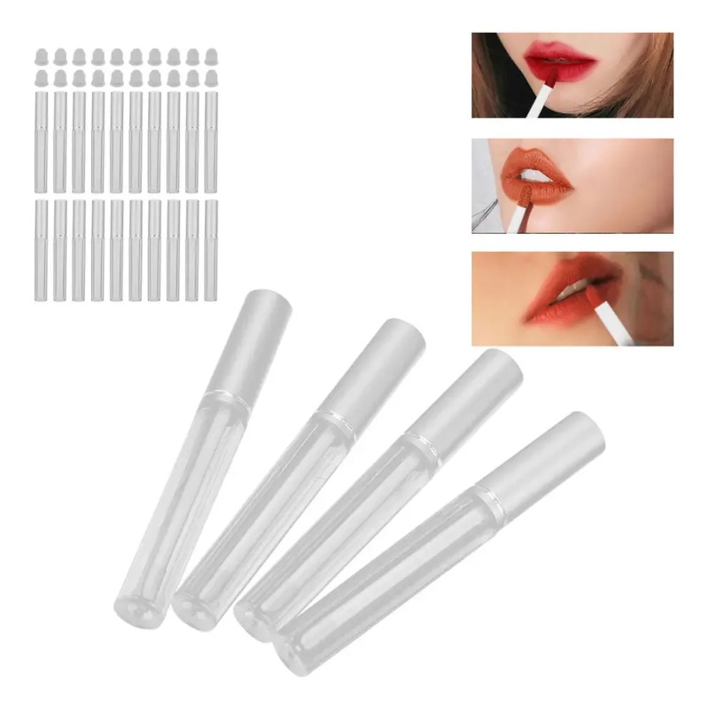 Contenedor De Brillo Labial De Plástico Transparente, 20 Uni