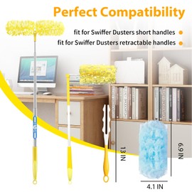TCASH Duster Refill Compatible with Swiffer Duster, 360 Heavy Duty Duster Kit Includes 35 Dusters Refills and 1 Handle, Multi-Surface Disposable Dusters for Cleaning Corner, Furniture, Car, Blinds