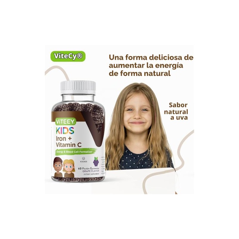 Viteey Gomitas Hierro Niños Vitamina Apoya Energía Formulación Células Sanguíneas
