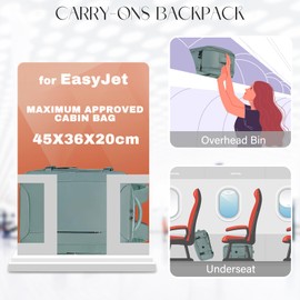 Xkdoai Cabin Bag 45x36x20 for Easyjet Underseat Cabin Bag, Carry-Ons Travel Backpack Hand Luggage Flight Bag 32L Daypack School Office Bag with USB Port