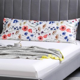 LCBD Satin Body Pillow Case for Hair and Skin, Printed Silk Satin Body Pillow Case Cover, 20x54 Body Cooling Pillow Cover with Envelope Closure