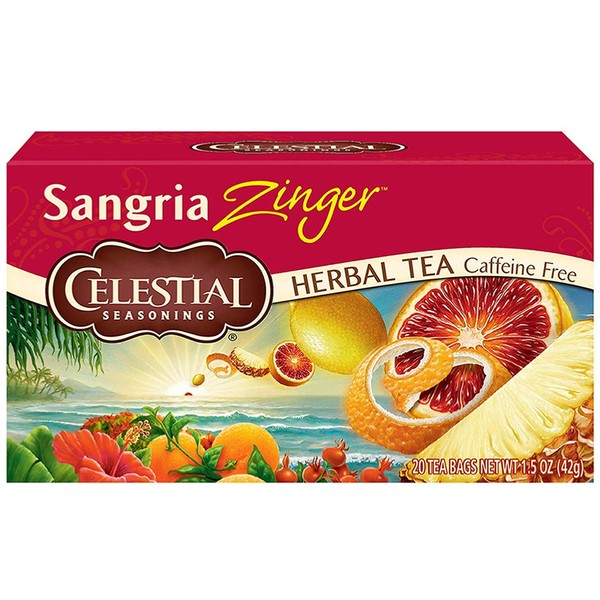Celestial Seasonings Herbal Tea, Sangria Zinger, 20 Count (Pack of 6)