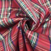 Red Lurex Tartan Plaid Taffeta Fabric with Metallic Gold, 57"